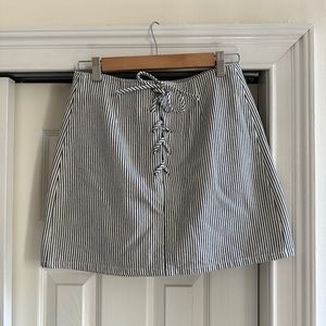REDONE Striped Mini Skirt